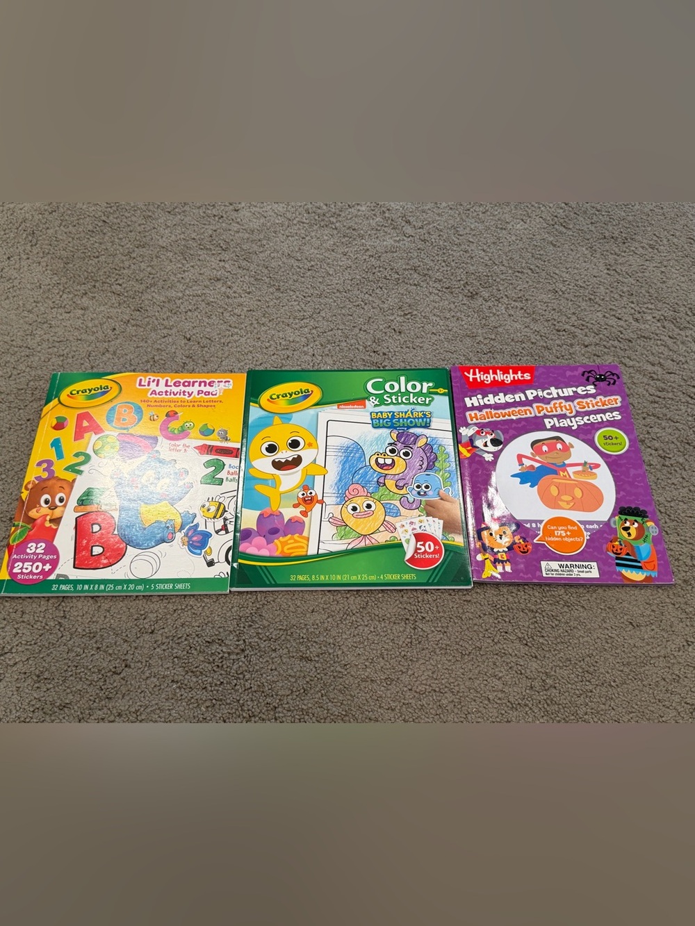 Set of 3 Activity, Coloring, Sticker Books